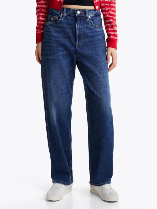 Faded High Rise Slim Straight Jeans