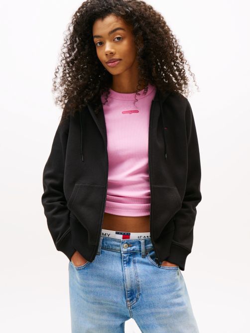 Solid Zippered Hoodie