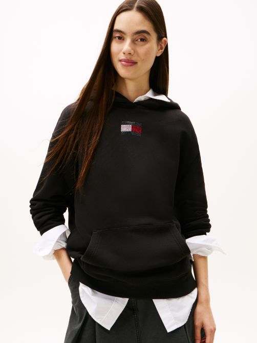 Diamanté Flag Relaxed Hoody