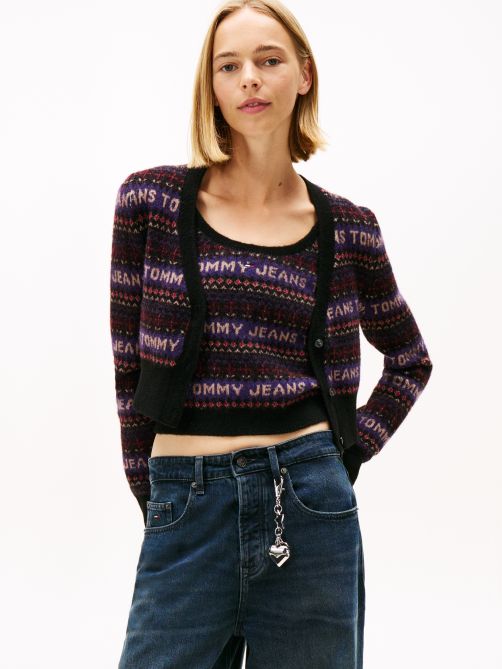 Fair Isle Logo Slim Cardigan