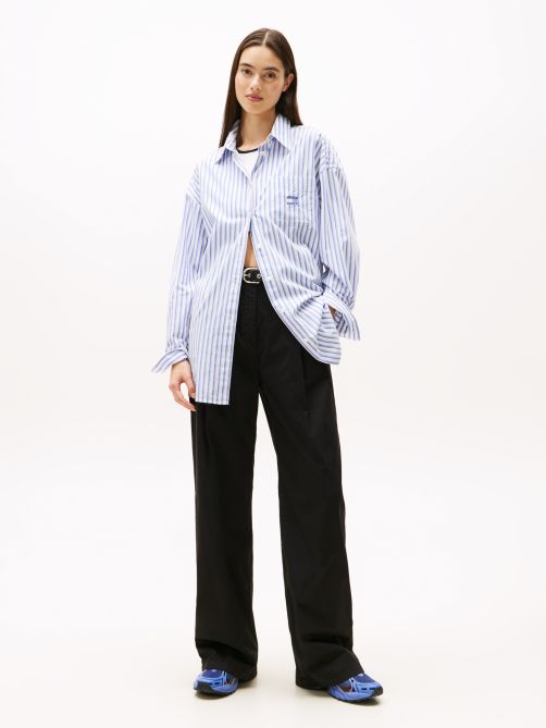 بنطلون تشينو من التويل بساق واسعة