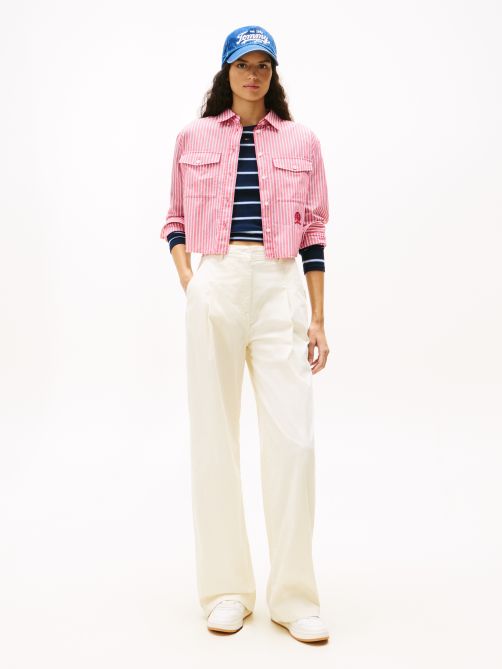 بنطلون تشينو من التويل بساق واسعة