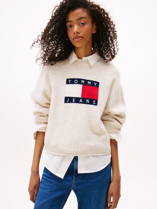 Tommy Flag Relaxed Mélange Jumper