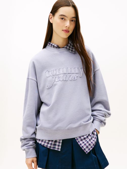 Logo Appliqué Washed Boxy Sweatshirt