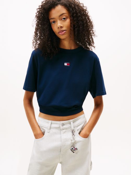 Tommy Badge Boxy Crew Neck T-Shirt