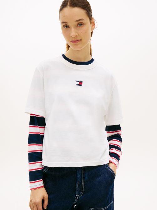 Tommy Badge Boxy Crew Neck T-Shirt