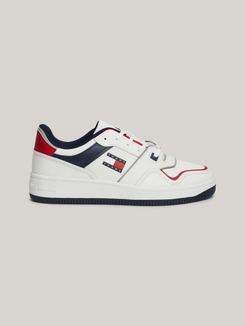 Leather Fine Cleat Colour-Blocked Basketball Trainers
