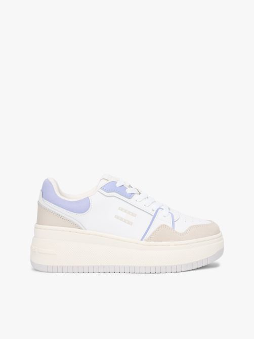 Retro Platform Basketball Trainers with Leather