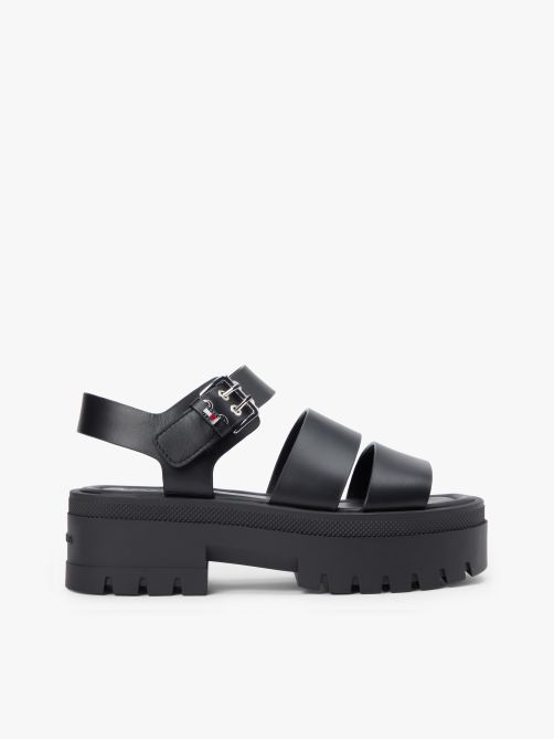 Leather Cleat Platform Sandals