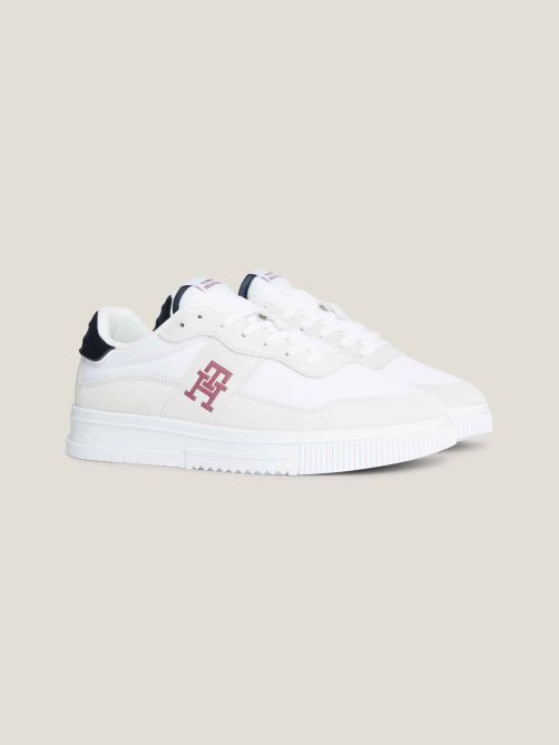 Leather Lace-Up Cupsole Trainers