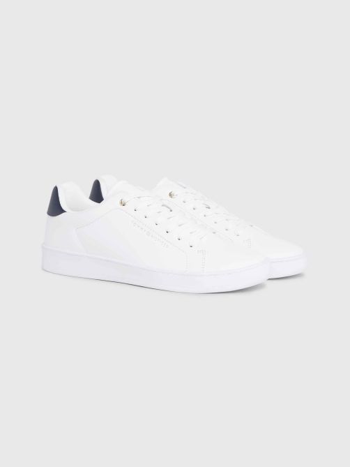 Contrast Heel Leather Cupsole Trainers