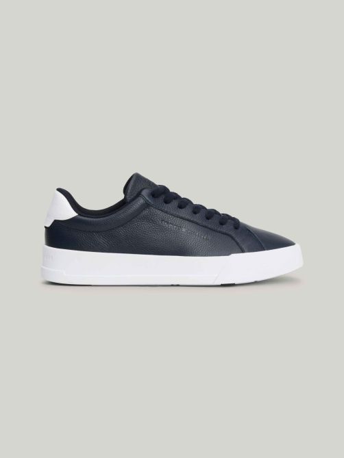 Pebble Grain Leather Court Trainers | Tommy Hilfiger