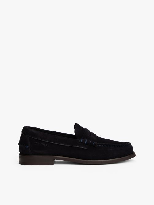 Debossed Suede Loafers