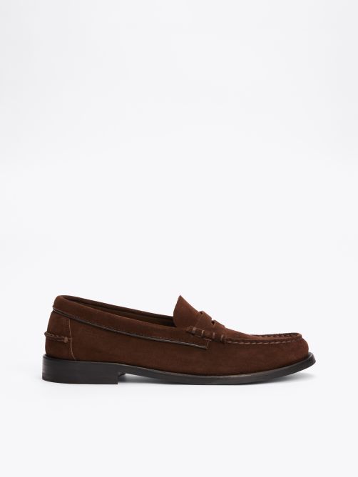 Debossed Suede Loafers