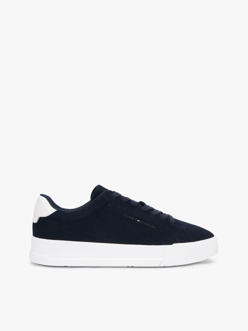 Debossed Logo Suede Court Trainers