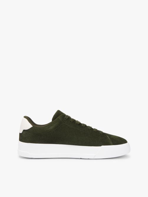 Debossed Logo Suede Court Trainers