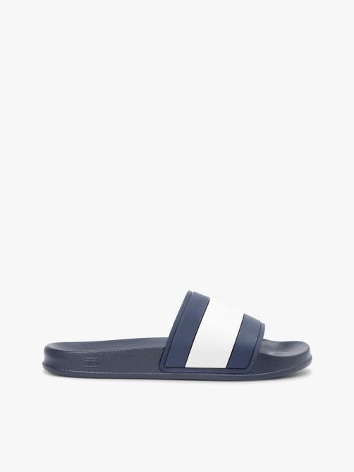 شبشب حمام سباحة بحزام مزين بعلم الشعار