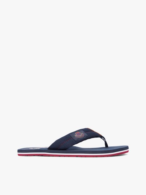 Crest Patch Webbing Strap Flip-Flops