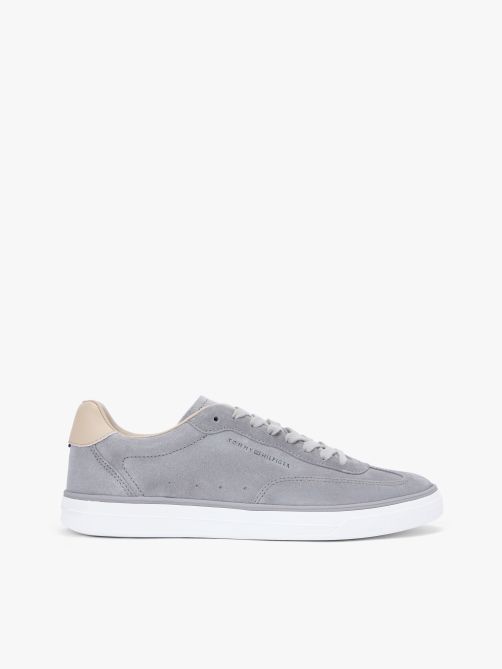 Luxe Embossed Logo Suede Trainers