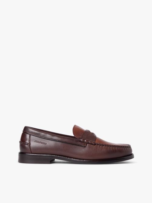 Leather Debossed Logo Loafers