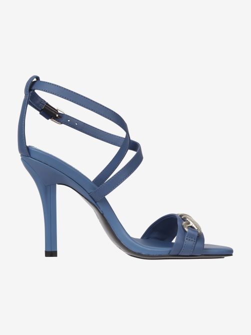 Leather Chain Heel Sandals