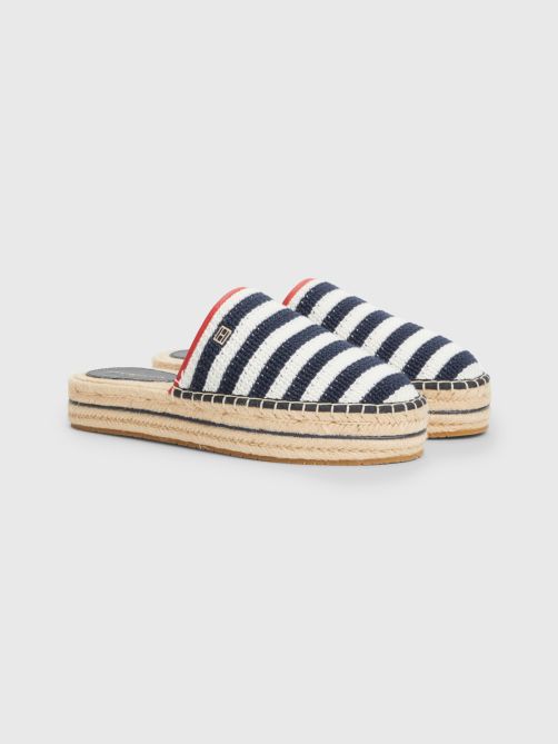 Stripe Crochet Mule Espadrilles