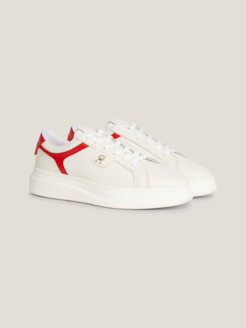 Leather TH Monogram Court Trainers