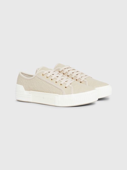 TH Monogram Quilted Lace-Up Trainers