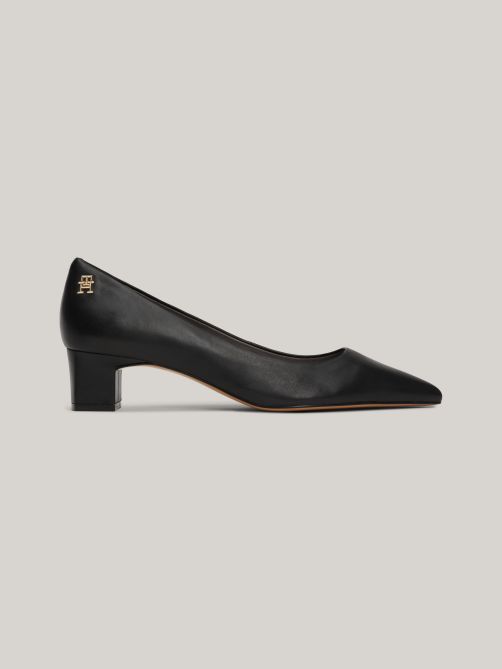 TH Monogram Leather Pointed Toe Heels Tommy Hilfiger