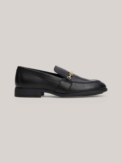 Chain Detail Leather Loafers