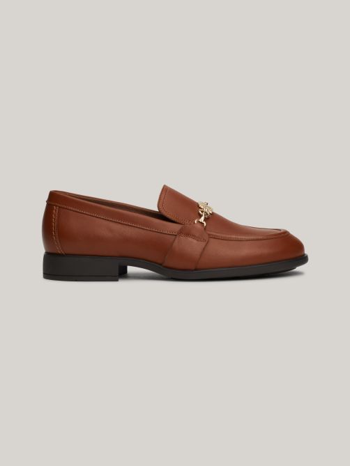 Chain Detail Leather Loafers