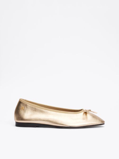 Metallic Leather Ballerinas