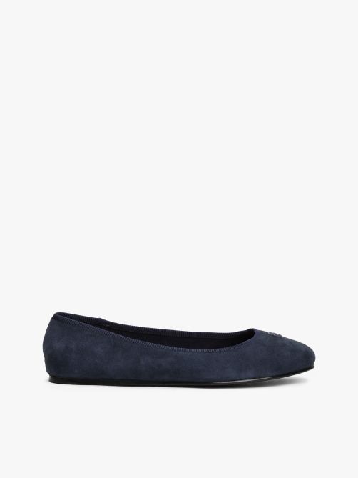 TH Monogram Suede Ballerinas