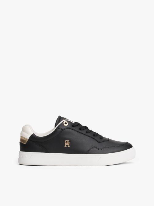 Leather TH Monogram Plaque Court Trainers
