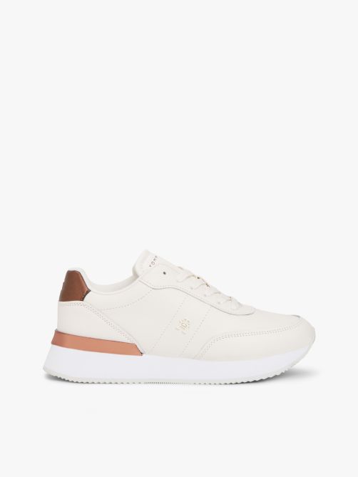 Leather Fine Cleat Chunky Trainers
