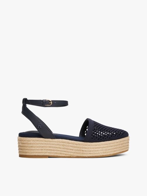 Knit Mesh Platform Espadrilles
