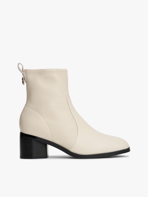 Leather TH Monogram Plaque Ankle Boots