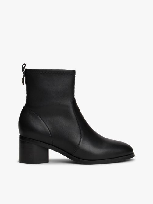 Leather TH Monogram Plaque Ankle Boots