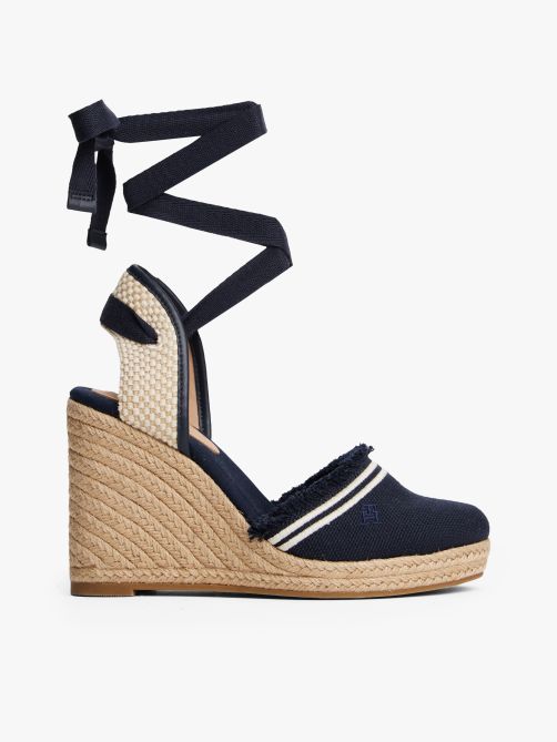 Fringe Canvas Wedge Espadrilles