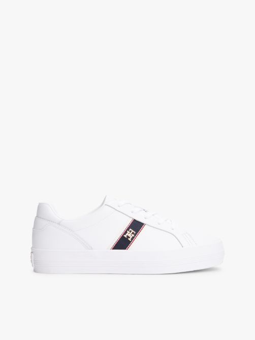 Leather Th Monogram Plaque Trainers