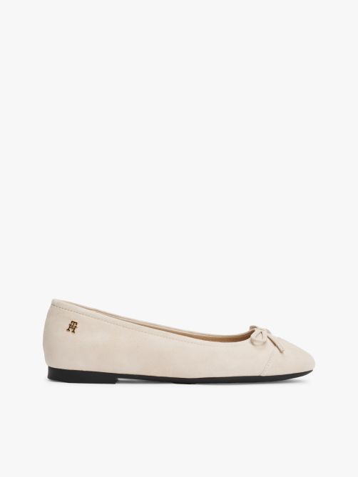 Th Monogram Suede Ballerinas