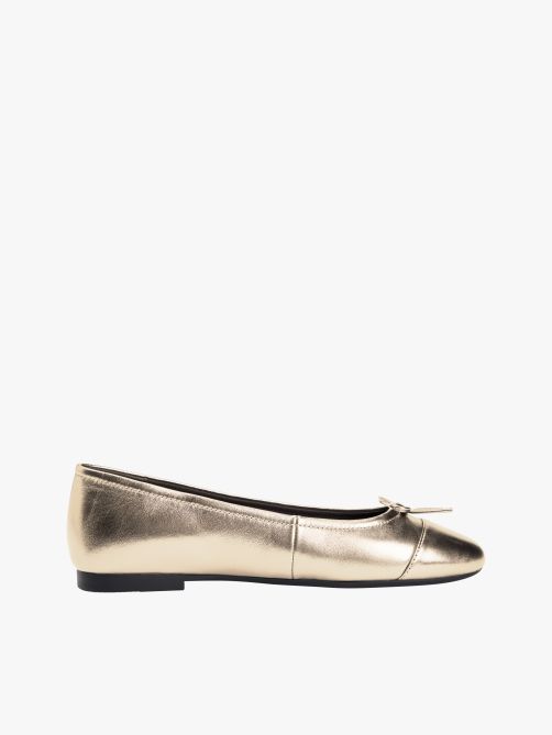 Metallic Leather TH Monogram Ballerinas