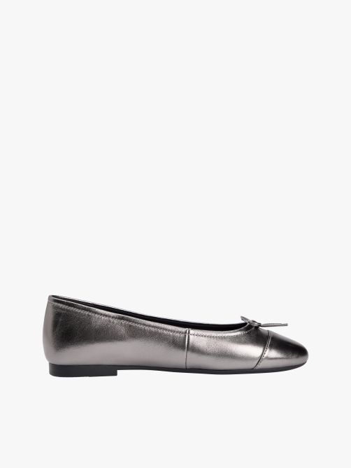 Metallic Leather TH Monogram Ballerinas