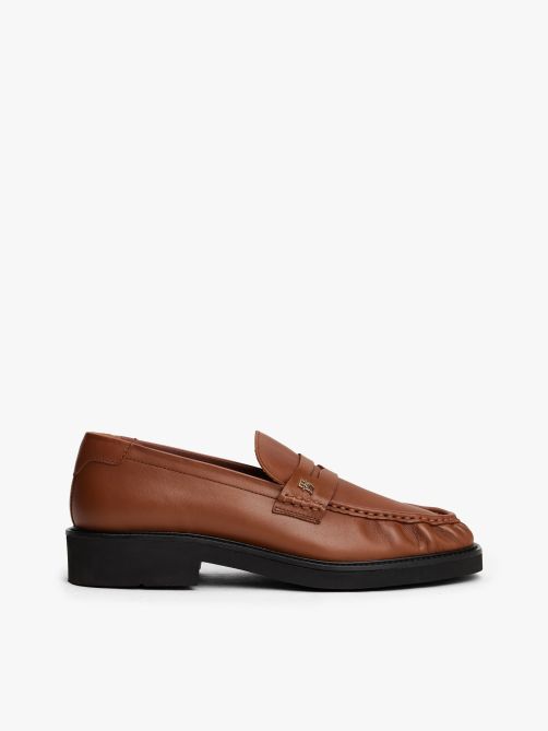 Leather Square Toe Loafers