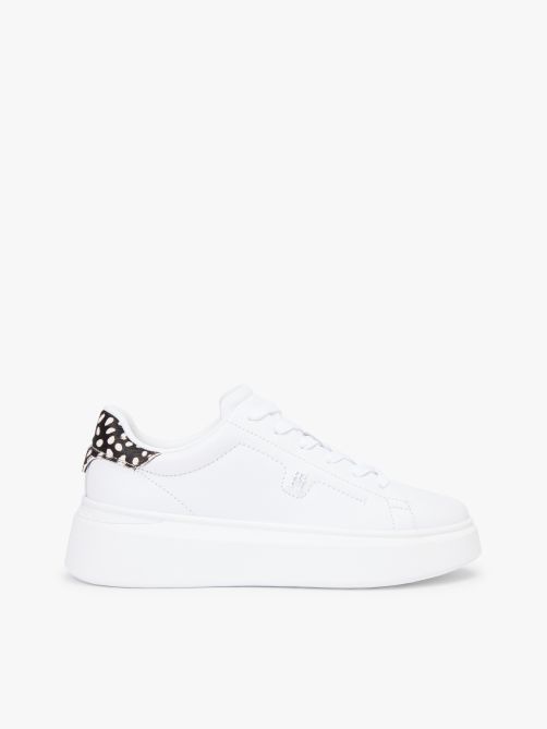Snow Leopard Heel Leather Platform Trainers