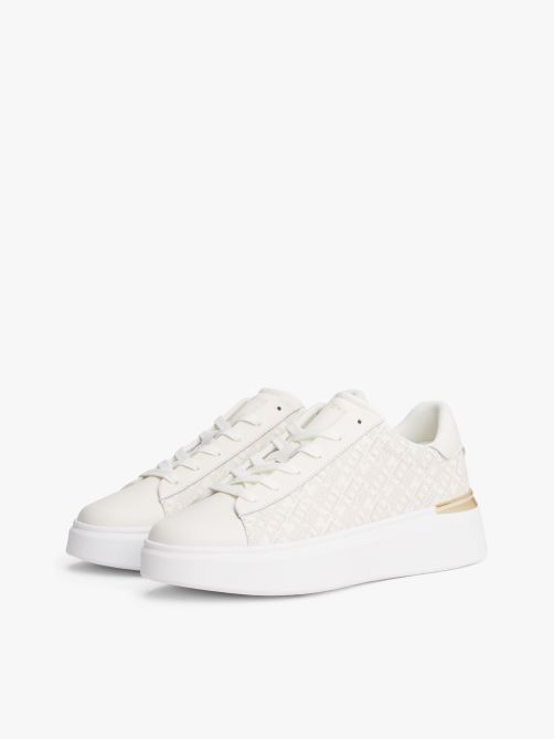 TH Monogram Leather Platform Trainers