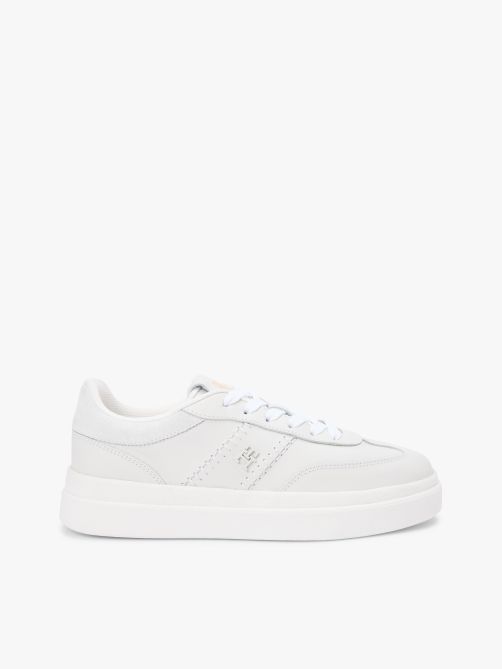 Leather TH Monogram Court Trainers