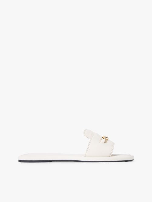 TH Monogram Horsebit Flat Leather Mules