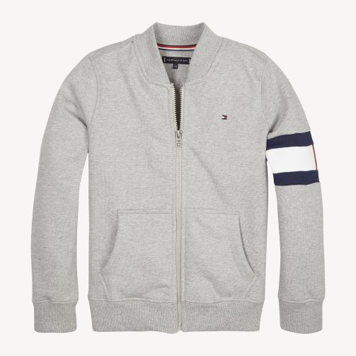 Flag Detail Zip-Up Sweatshirt.321