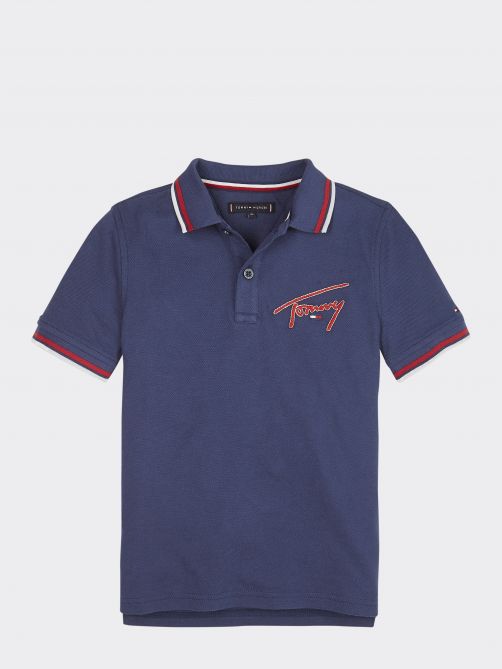 بلوزة بولو قطنية مزيّنة بشعار تومي